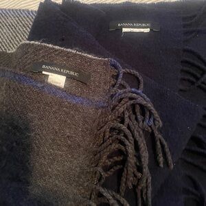 Banana Republic Charcoal and Navy Scarves